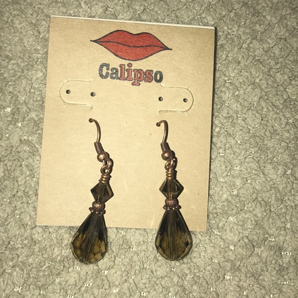 Copper beaded earrings - Picture 1 of 1